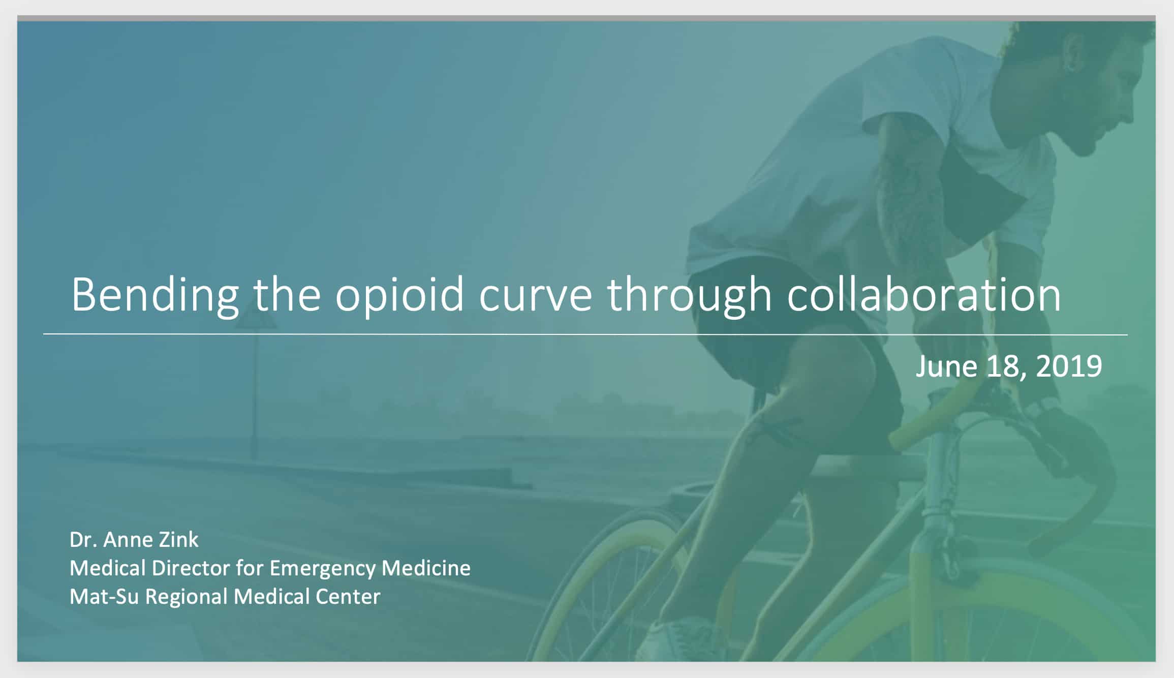 poster advocating bending the opioid curve through collaboration